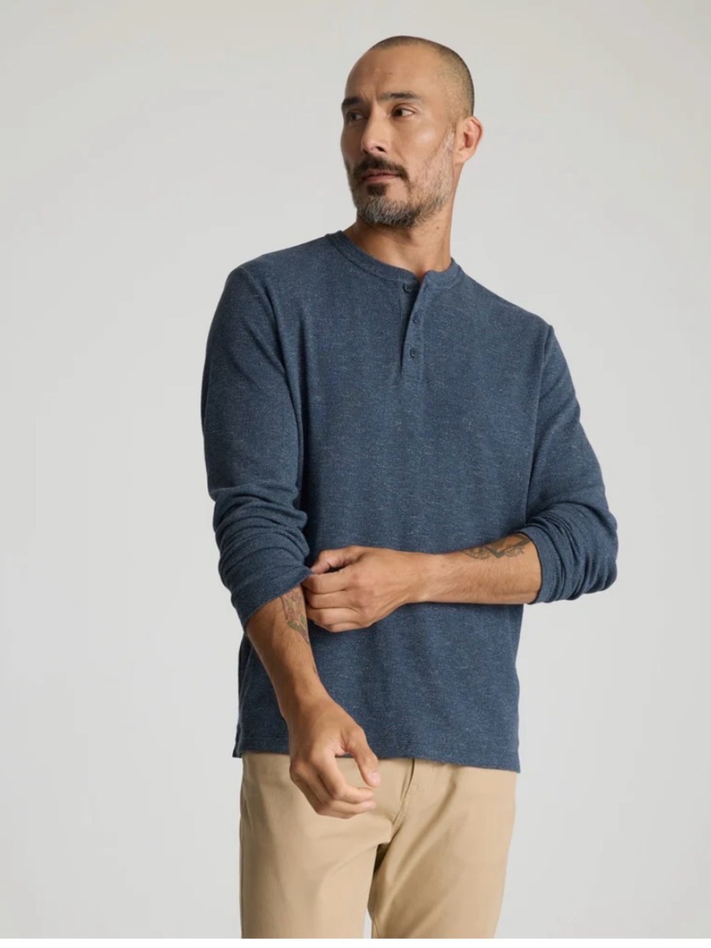 UNTUCKit Stretch Cotton Herringbone Henley
